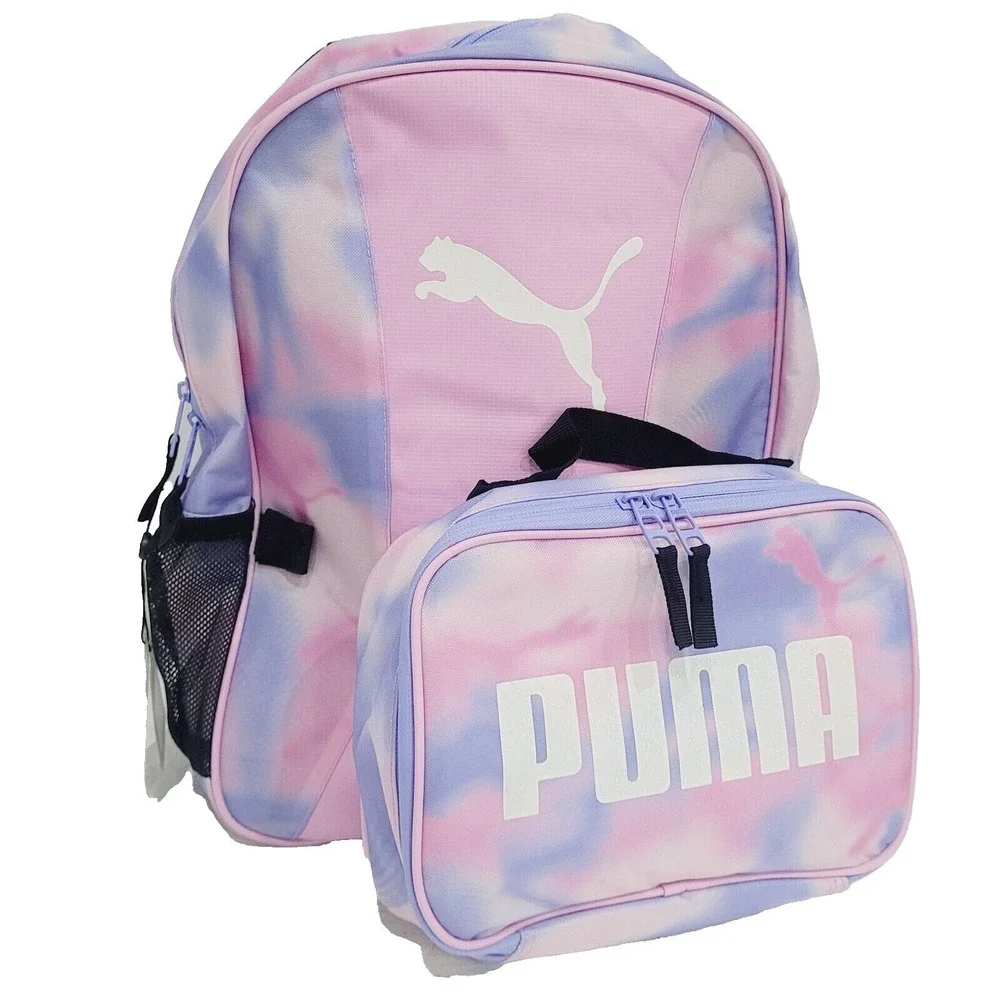 PUMA Backpack & Lunch Kit Combo Pink Purple One Size School Travel
